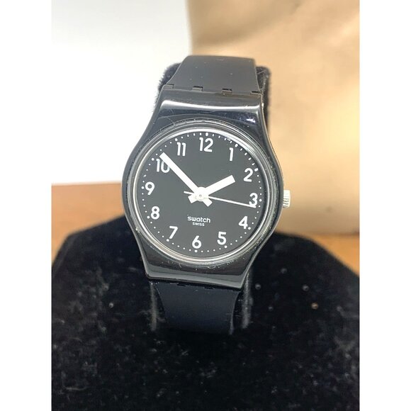 Swatch Women's Watch LB17OE Lady Black Single Swiss Quartz Rubber Band 25mm - Picture 1 of 13